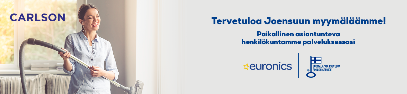 Euronics Joensuu Carlson tavaratalo palvelee kodinkoneostoksissa osoitteessa Torikatu 18.