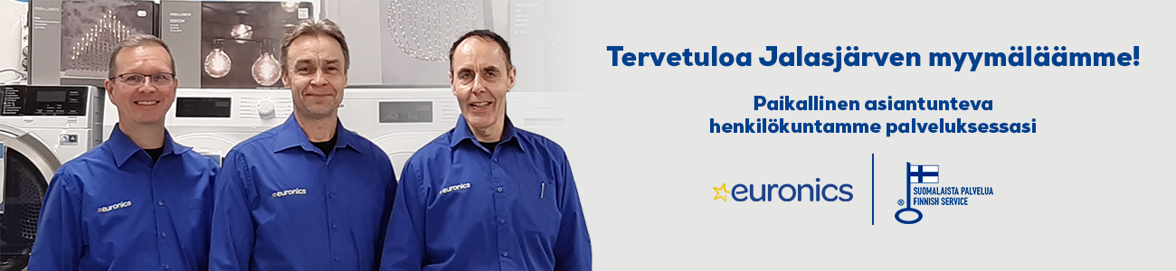 Euronics Jalasjärvi palvelee kodinkoneostoksissa osoitteessa Hallitie 12 B.