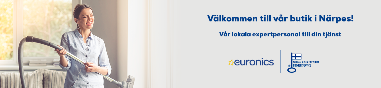 Euronics Närpiö palvelee kodinkoneostoksissa osoitteessa  Närpesvägen 32.