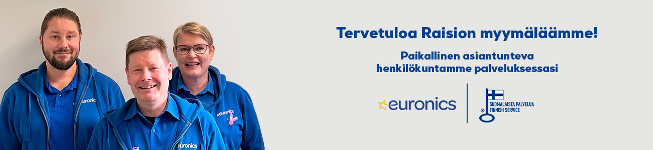 Euronics Raisio palvelee kodinkoneostoksissa osoitteessa Martinkatu 4.