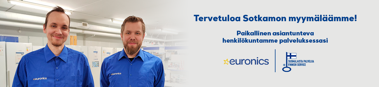 Euronics Sotkamo palvelee kodinkoneostoksissa osoitteessa Kainuuntie 28.
