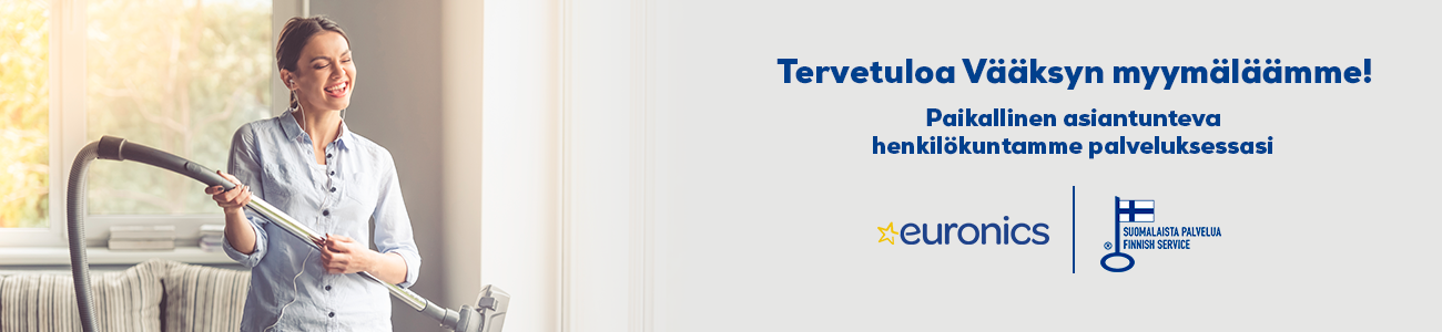 Euronics Vääksy betjänar vid köp av hushållsapparater på adressen Rusthollintie 2.