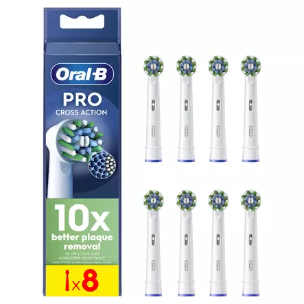 ORAL-B CROSSACTION VAIHTOHARJA CLEANMAXIMISER -TEKNIIKALLA 8KPL - Vaihtoharjat - 8006540892770 - 1