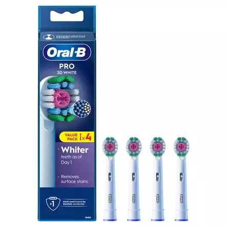 ORAL-B 3D WHITE VAIHTOHARJA CLEANMAXIMISER -TEKNIIKALLA 4KPL - Vaihtoharjat - 8006540894750 - 1
