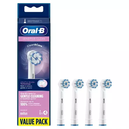 ORAL-B SENSITIVE CLEAN & CARE VAIHTOHARJA 4 KPL - Vaihtoharjat - 4210201325550 - 2