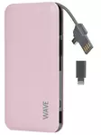 WAVE SLIMPOWER LISÄVIRTALATURI 9 000 mAh VAALEANPUNAINEN - Kaapelit ja laturit - 6418312132090 - 2