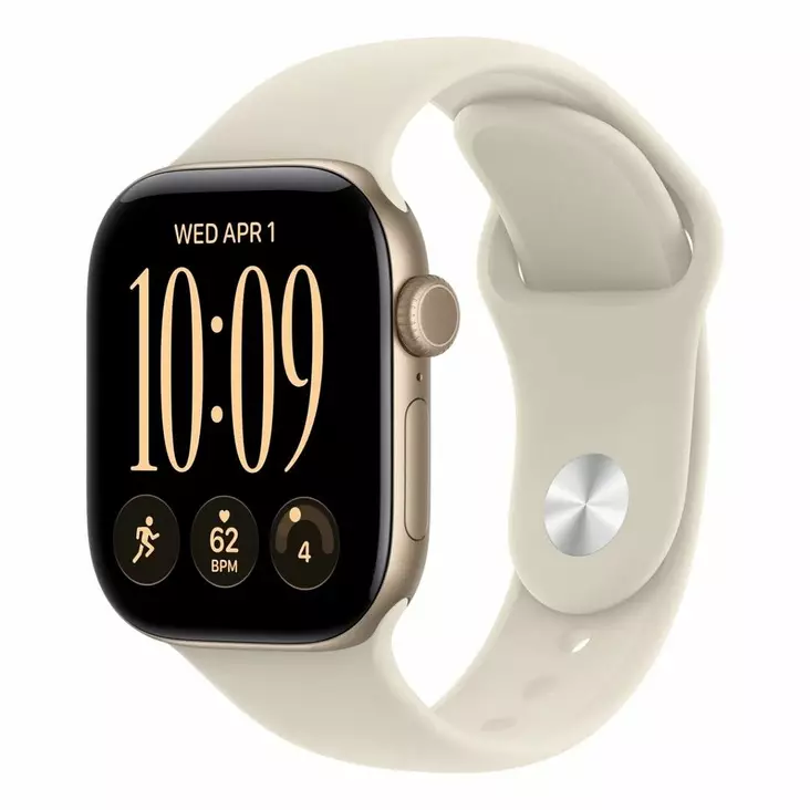APPLE WATCH SERIES 12 GPS 46MM LJUST GULD ALUMINIUMHÖLJE MED SAND SPORTBAND - M/L - Smartklockor & Träningsklockor - 195951227610 - 6
