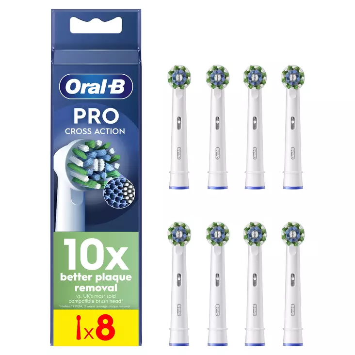 ORAL-B CROSSACTION VAIHTOHARJA CLEANMAXIMISER -TEKNIIKALLA 8KPL - Vaihtoharjat - 8006540892770 - 1