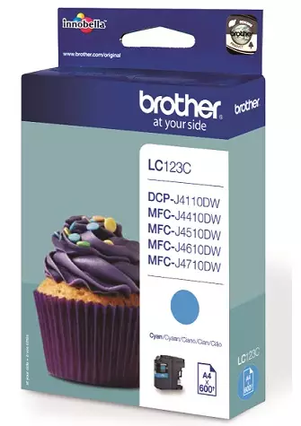 BROTHER LC123C CYAN VÄRIAINEKASETTI - Musteet, paperit ja väripatruunat - 4977766713900 - 1