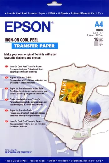 EPSON C13S041154 A4 IRON ON T-SHIRT TRANSFER PAPER - Bläck, Papper & Toner - 10343814400 - 1