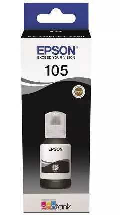 EPSON ECOTANK 105 BLACK 140ML MUSTE - Musteet, paperit ja väripatruunat - 8715946643090 - 1
