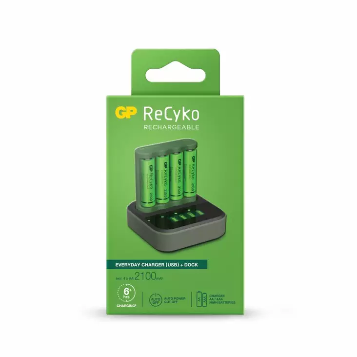 RECYKO EVERYDAY LATAUSASEMA USB 4xAA AKKU 2100mAh - Muut tarvikkeet - 4891199199400 - 2