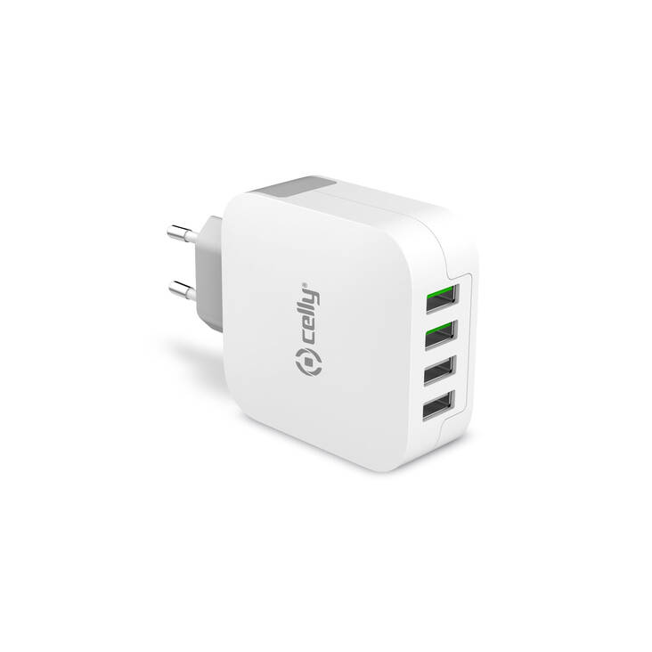 CELLY TURBO MATKALATURI 4USB 4.8A, TC4USBTURBO - Kaapelit ja laturit - 8021735721031 - 1