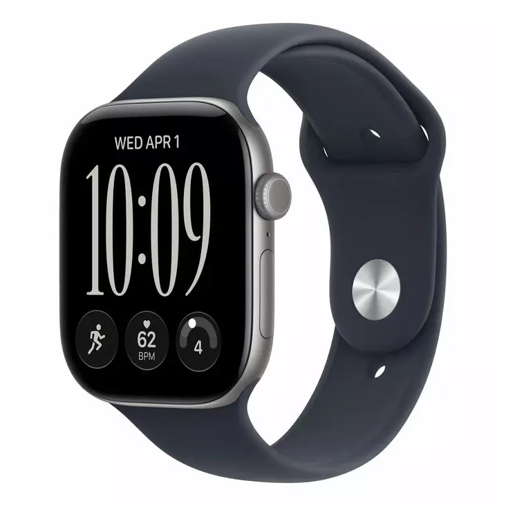 APPLE WATCH SERIES 12 GPS 46MM I RYMDGRÅ ALUMINIUM MED NAVY BLUE SPORTBAND - M/L - Smartklockor & Träningsklockor - 195951226811 - 6