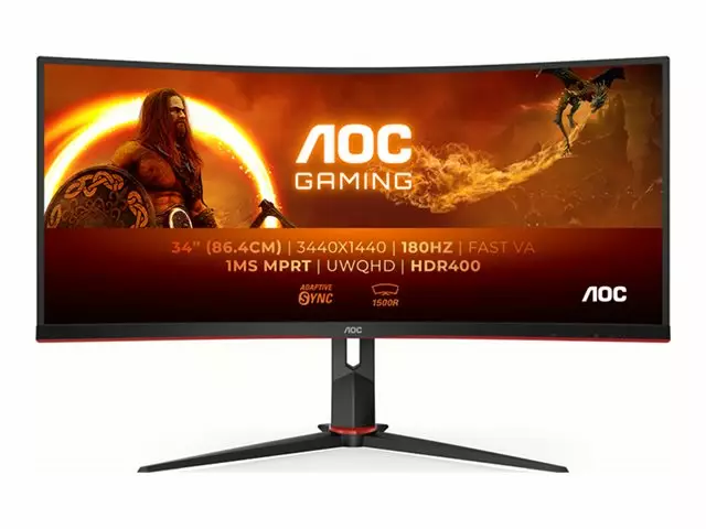 AOC CU34G2XP 34" UWQHD KAAREVA PELINÄYTTÖ - Näytöt > 27" - 4038986111331 - 3