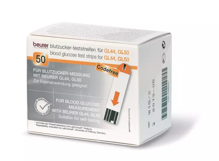 BEURER VERENSOKERIMITTARIN TESTILIUSKAT GL44 & GL50 50KPL - Muut terveys- ja hyvinvointituotteet - 4211125464141 - 1