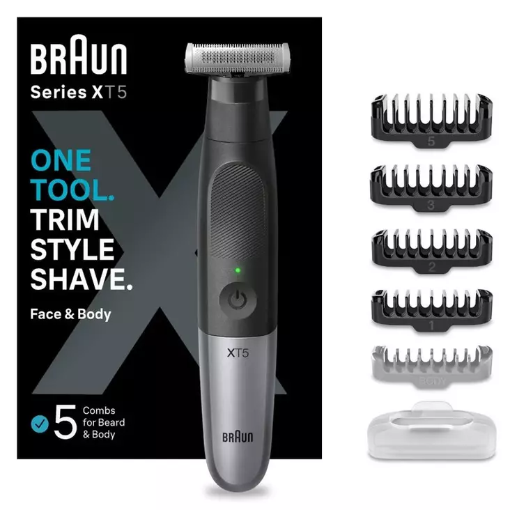 BRAUN XT5100 SERIES X HYBRIDITRIMMERI KASVOILLE JA VARTALOLLE - Partatrimmerit - 7500435206341 - 1