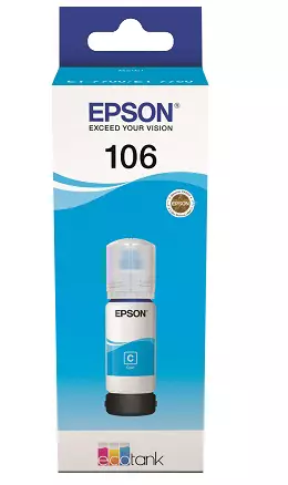 EPSON ECOTANK 106 CYAN 70ML - Musteet, paperit ja väripatruunat - 8715946643311 - 2