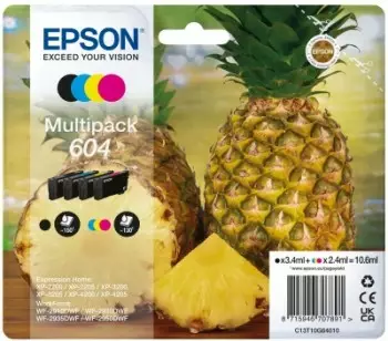 EPSON PINEAPPLE T604 MULTIPACK 4-MUSTEKASETTIPAKKAUS - Musteet, paperit ja väripatruunat - 8715946707891 - 1