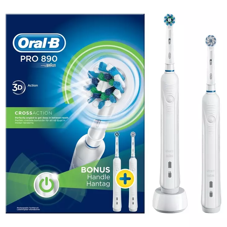 ORAL-B PRO890DUO WHITE TUPLARUNKO SÄHKÖHAMMASHARJA - Sähköhammasharjat - 4210201235941 - 1