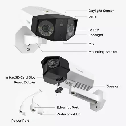 REOLINK DUO 3 POE 2X16MP AI VALVONTAKAMERA LED-VALOLLA - VALVONTAKAMERAT - 6975253984282 - 2