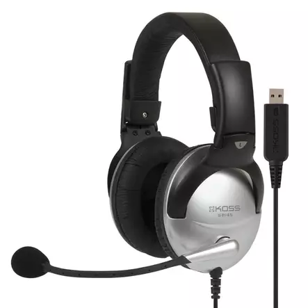 KOSS SB45 USB OVER-EAR KUULOKE MIKROFONILLA MUSTA/HOPEA - Langalliset kuulokkeet - 212991782012 - 1