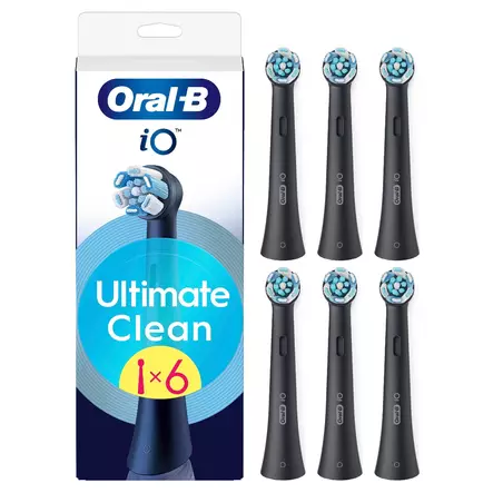 ORAL-B IO ULTIMATE CLEAN IO-VAIHTOHARJA MUSTA 6 KPL/PKT - Vaihtoharjat - 8700216195522 - 1