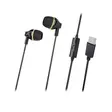WAVE USB-C NAPPIKUULOKKEET MIKROFONILLA MUSTA/KULTA - Nappikuulokkeet - 6418312173932 - 2