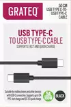 GRATEQ USB-C - USB-C KAAPELI 5A QUICK 0.5M MUSTA - Kaapelit ja laturit - 6438327850642 - 1