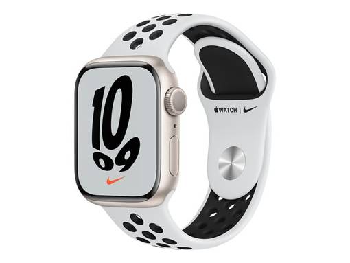 APPLE WATCH NIKE SERIES 7 GPS 41MM STARLIGHT ALUMINIUM CASE WITH PURE  PLATINUM/BLACK NIKE SPORT BAND - Euronics verkkokauppa