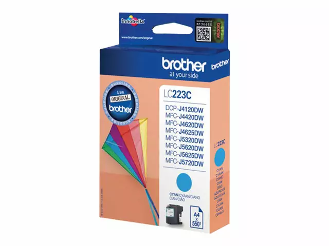 BROTHER LC223C CYAN VÄRIAINEKASETTI - Musteet, paperit ja väripatruunat - 4977766735902 - 1