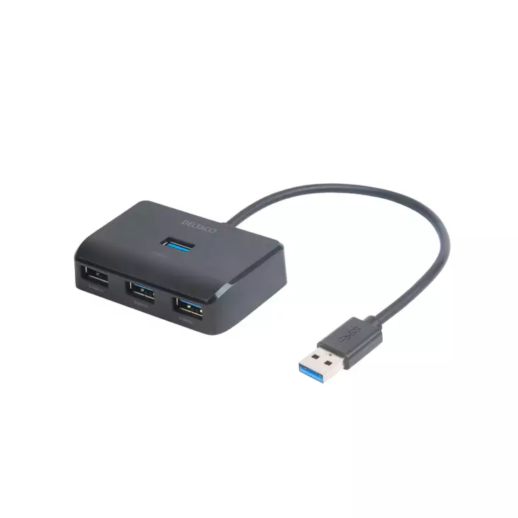 DELTACO USB-A HUBI, 4 PORTTIA - Kaapelit ja adapterit - 7333048060662 - 1