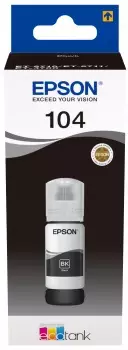 EPSON ECOTANK 104 BLACK INK BOTTLE - Musteet, paperit ja väripatruunat - 8715946655802 - 2