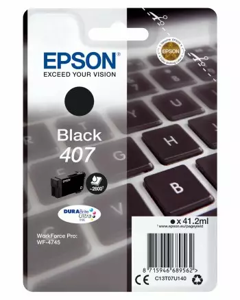 EPSON WF4745 SERIES INK L BLACK - Musteet, paperit ja väripatruunat - 8715946689562 - 1