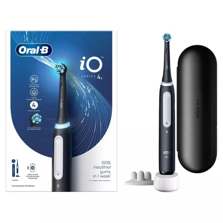 ORAL-B IO4S SÄHKÖHAMMASHARJA BLACK MATKAKOTELOLLA - Sähköhammasharjat - 4210201414902 - 1