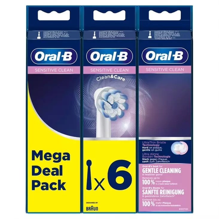 ORAL-B SENSITIVE CLEAN VAIHTOHARJA 6 KPL - Vaihtoharjat - 4210201325192 - 2