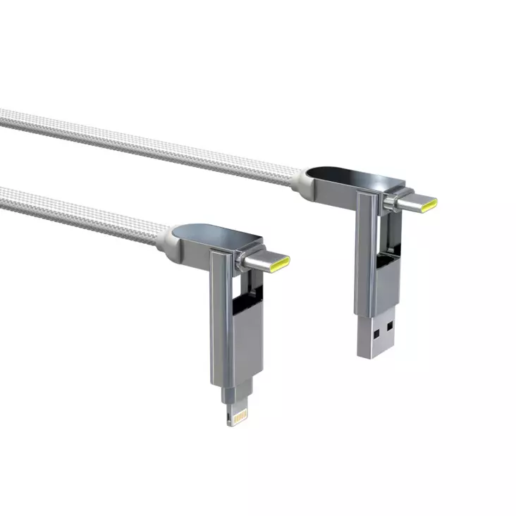 ROLLING SQUARE INCHARGE XL USB -C/LIGHTNING/MICRO USB 3M VALKOINEN - Kaapelit ja laturit - 7640170466782 - 1
