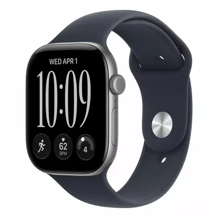 APPLE WATCH SERIES 12 GPS 46MM RYMDGRÅ ALUMINIUMSKAPSEL MED MARINBLÅ SPORTBAND - S/M - Smartklockor & Träningsklockor - 195951226613 - 6