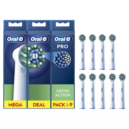 ORAL-B CROSS ACTION VAIHTOHARJA CLEANMAXIMISER -TEKNIIKALLA 9KPL - Vaihtoharjat - 8700216018913 - 1