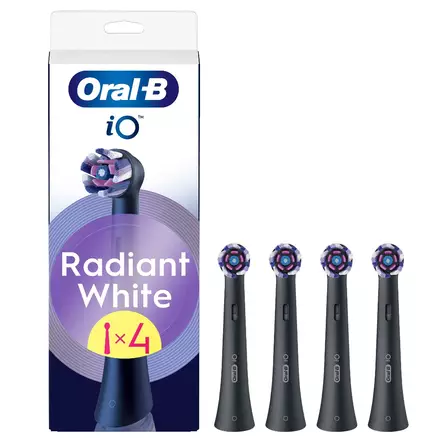 ORAL-B IO RADIANT WHITE IO-VAIHTOHARJA 4 KPL MUSTA - Vaihtoharjat - 8700216195393 - 1