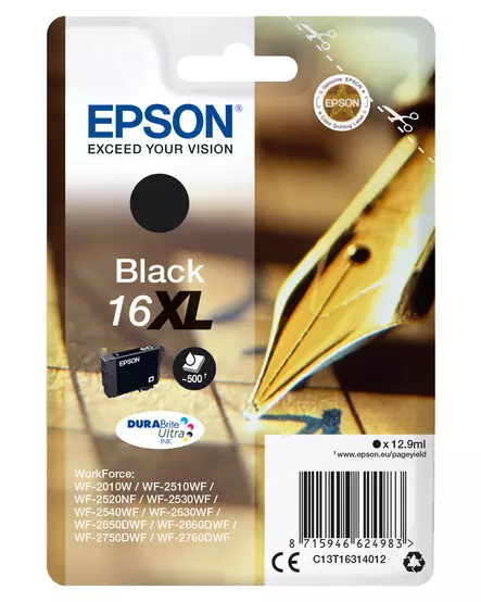 EPSON 16XL INK CARTRIDGE BLACK - Musteet, paperit ja väripatruunat - 8715946624983 - 2