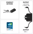 ROLLING SQUARE TAU POWER BANK 1400mAh C/LIGHTNING/MICRO USB MUSTA - Kaapelit ja laturit - 7640170465013 - 5