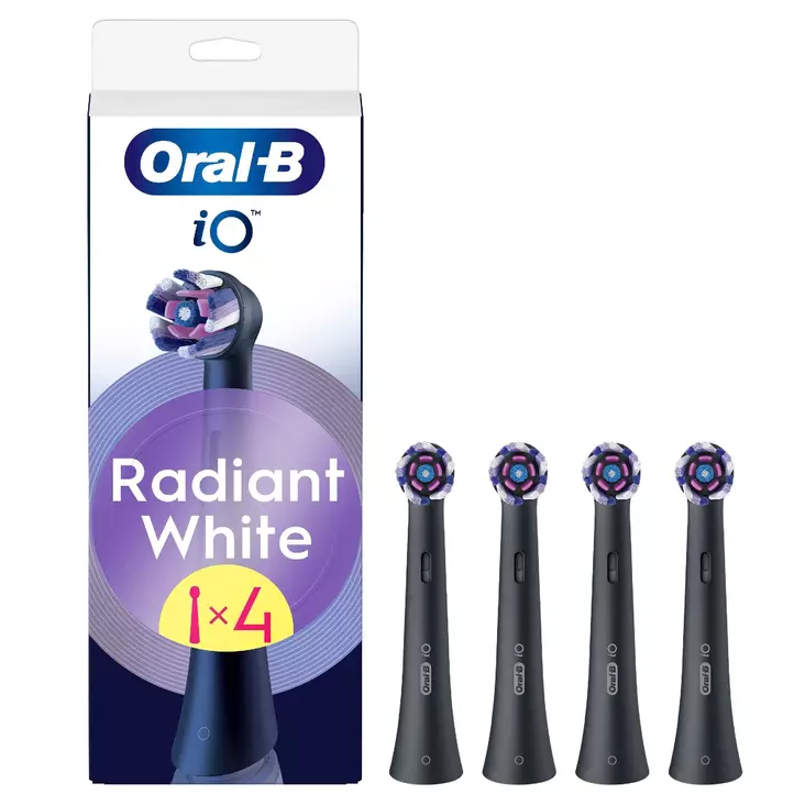 ORAL-B IO RADIANT WHITE IO-VAIHTOHARJA 4 KPL MUSTA - Vaihtoharjat - 8700216195393 - 1