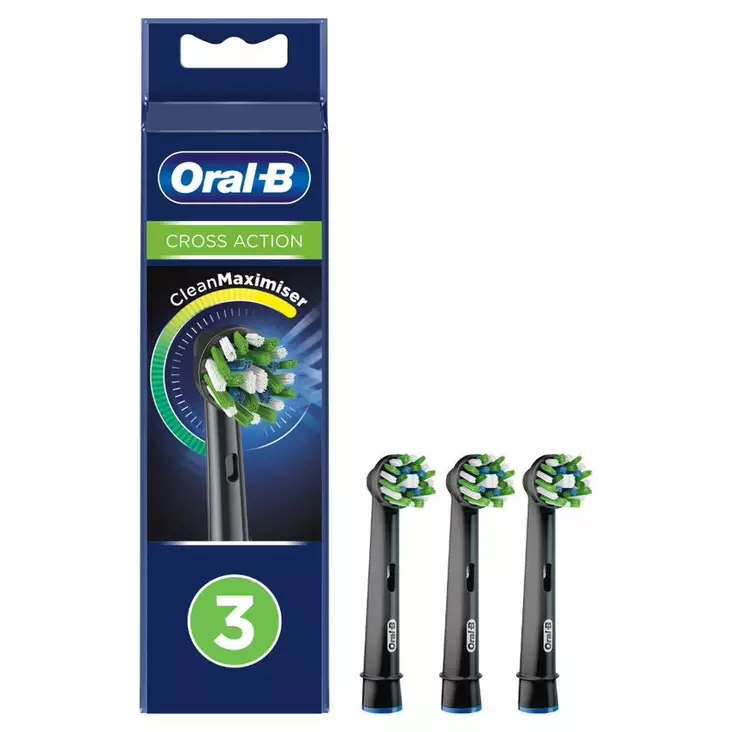 ORAL-B CROSSACTION VARAHARJAT MUSTA 3 KPL - Vaihtoharjat - 4210201325413 - 1
