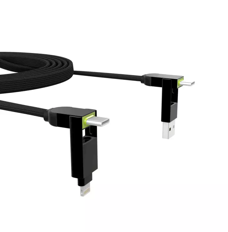 ROLLING SQUARE INCHARGE XL USB -C/LIGHTNING/MICRO USB 30CM MUSTA - Kaapelit ja laturit - 7640170466713 - 1