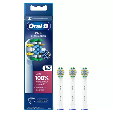 ORAL-B FLOSSACTION VAIHTOHARJA CLEANMAXIMISER -TEKNIIKALLA 3KPL - Vaihtoharjat - 8006540893814 - 1