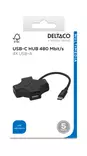 DELTACO USB-C HUB, 4X USB-A - Kaapelit ja adapterit - 7333048065254 - 3