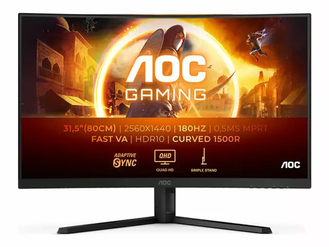 AOC CQ32G4VE 31.5" KAAREVA PELINÄYTTÖ 2560x1440 - Näytöt > 27" - 4038986182164 - 6