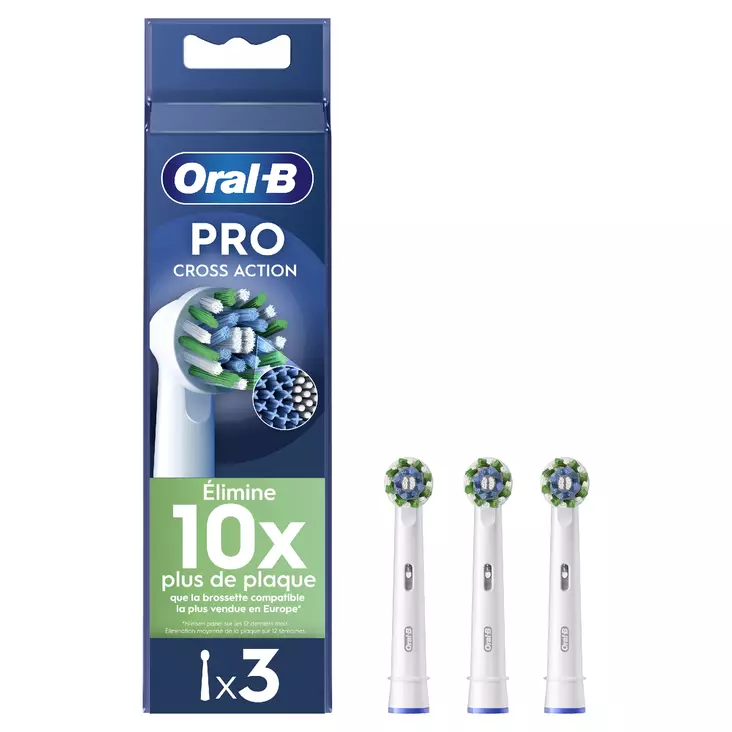 ORAL-B CROSSACTION -VAIHTOHARJA CLEANMAXIMISER-TEKNIIKALLA 3KPL - Vaihtoharjat - 8006540893104 - 1