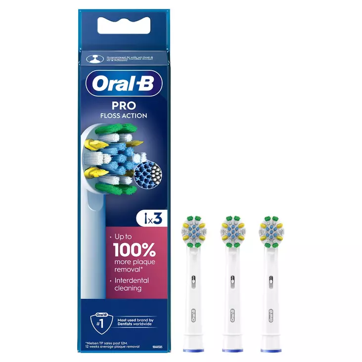 ORAL-B FLOSSACTION VAIHTOHARJA CLEANMAXIMISER -TEKNIIKALLA 3KPL - Vaihtoharjat - 8006540893814 - 1